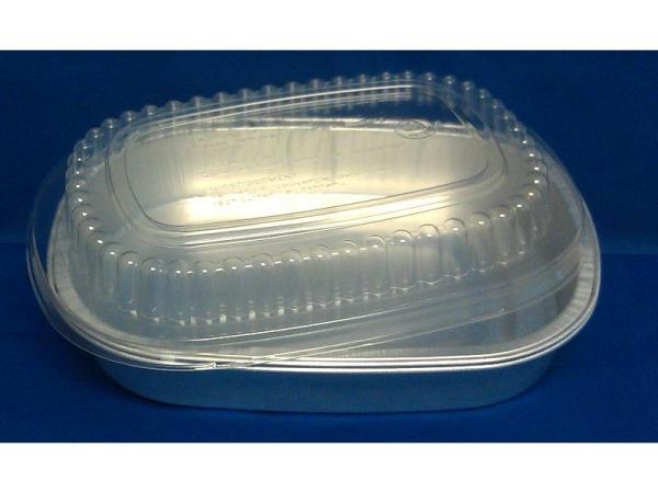 Small Silver Entrée Pan w/Clear Dome Lid