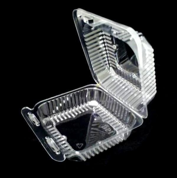 5" Square Medium Clear Hinged Container 