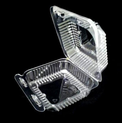 5" Square Medium Clear Hinged Container 