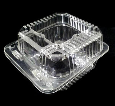 6" Large Square Clear Hinged Container