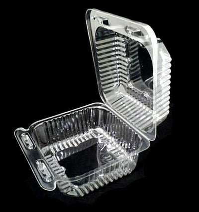6" Large Square Clear Hinged Container