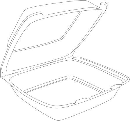 9x8 Foam Hinged Container 200/Case