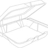 9x9 Large Foam Hinged Container 200/CS