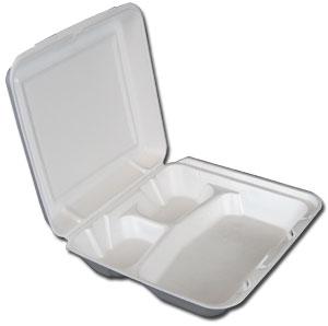9x8 Small Foam Hinged Container 3 Compartment 200/CS