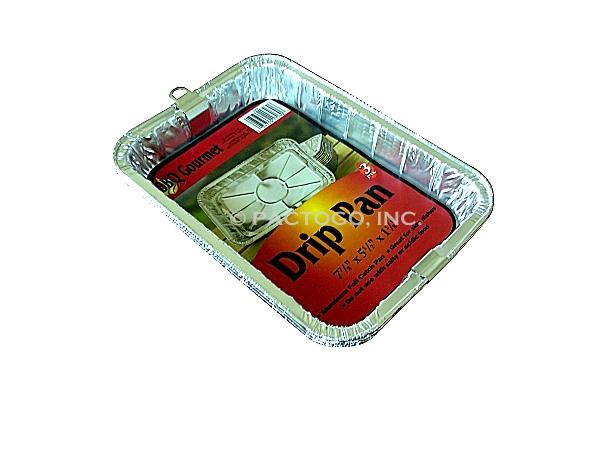 Small BBQ Grill Foil Drip Pan Side