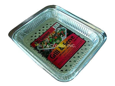 Grill N Serve BBQ Foil Pan w/Clear Lid