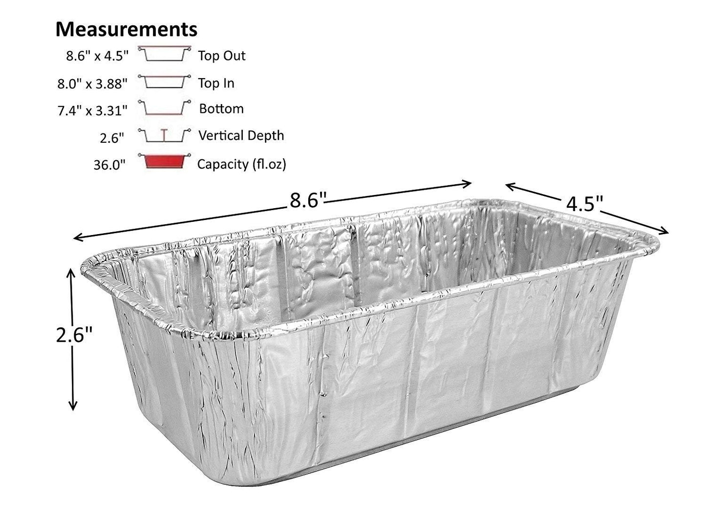 Handi-Foil 2 lb. Aluminum Foil Loaf Pan 500/CS