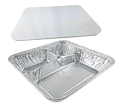 Handi-Foil Large 3-Compartment Oblong Pan w/Board Lid Combo