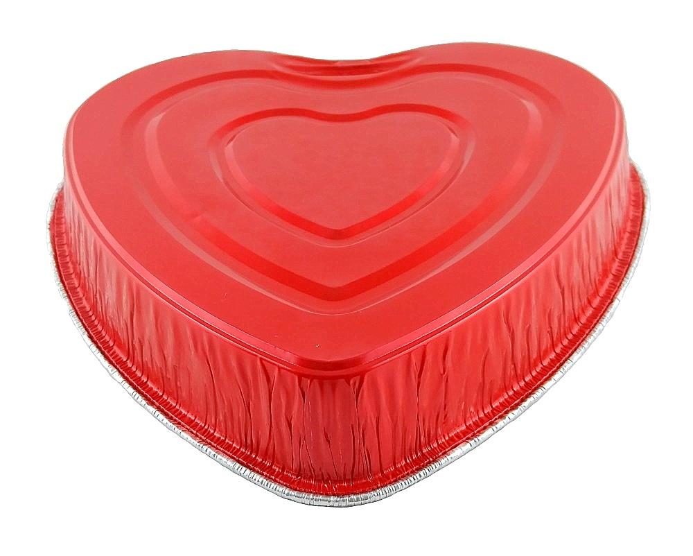 Handi-Foil Red Aluminum Foil Heart Cake Pan (PANS ONLY NO LIDS) 100/CS