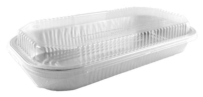 HFA Gourmet-to-Go 6 lb. Extra-Large Silver Entrée Foil Pan w/Clear Dome Lid 25/CS