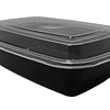 58 oz. Rectangular Black Microwaveable Container w/Lid Combo 150/CS