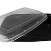 58 oz. Rectangular Black Microwaveable Container w/Lid Combo 150/CS