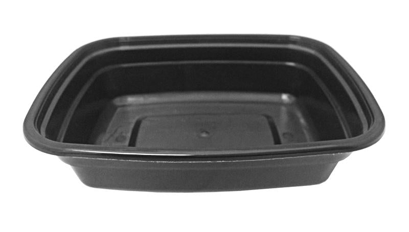 8 oz. Rectangular Black Container w/Lid Combo 150/CS