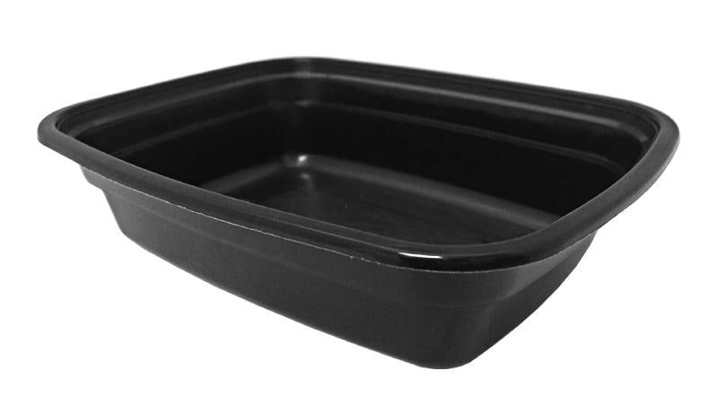 8 oz. Rectangular Black Container w/Lid Combo 150/CS