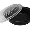 16 oz. 6" Round Black Container w/Lid Combo 150/CS