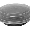 24 oz. Round Black  7" Container w/Lid Combo 150/CS