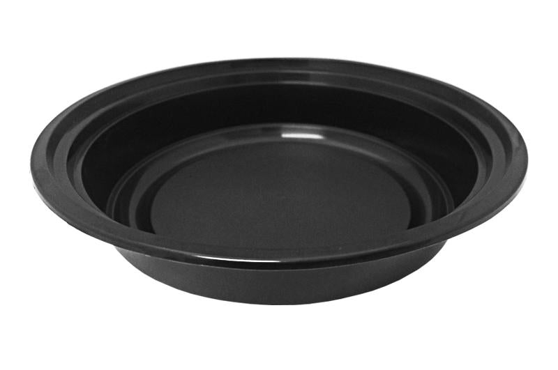 24 oz. 7" Round Black Container w/Lid Combo 150/CS