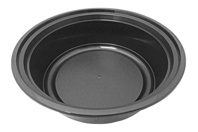 32 oz. 7" Round Black Container w/Lid Combo 150/CS