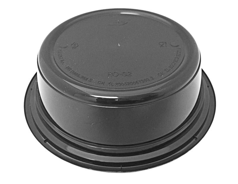 32 oz. 7" Round Black Container w/Lid Combo 150/CS