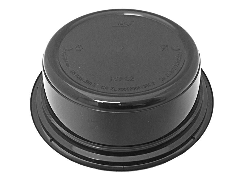 32 oz. 7" Round Black Container w/Lid Combo 150/CS
