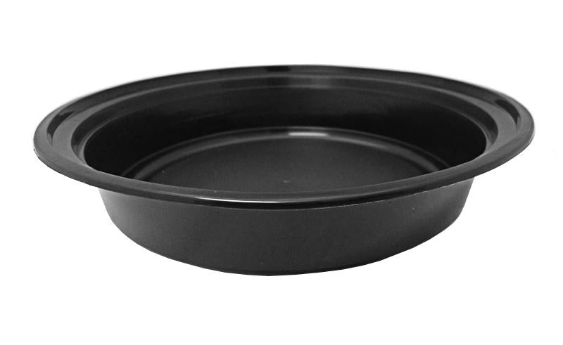 48 oz. 9" Round Black Container w/Lid Combo 150/CS