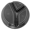 39 oz. Round Black 9" Container 3 Compartment w/Lid Combo 150/CS
