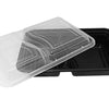 32 oz. Rectangular 2-Compartment Black Container w/Lid Combo 150/CS