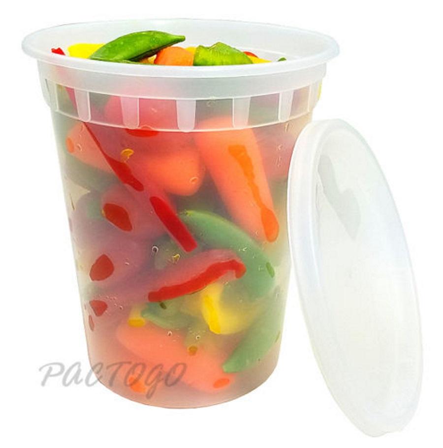 32 oz. Round Microwaveable Soup Container w/Lid