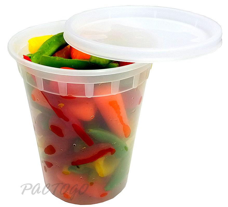 32 oz. Round Microwaveable Soup Container w/Lid