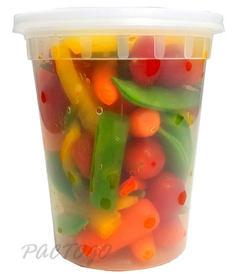 32 oz. Round Microwaveable Soup Container w/Lid