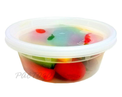8 oz. Round Microwaveable Soup Container w/Lid Combo