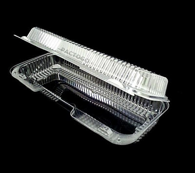12" Hoagie/Strudel Clear Hinged Container