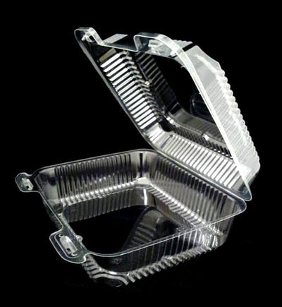 8" Deep Clear Hinged Container