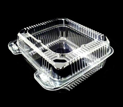 8" Deep Clear Hinged Container