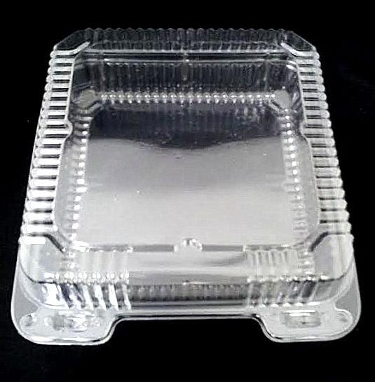 9" Medium Clear Hinged Container Single Compartment