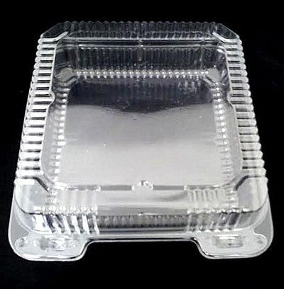 9" Medium Clear Hinged Container Single Compartment