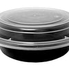 16 oz. 6" Round Black Container w/Lid Combo 150/CS