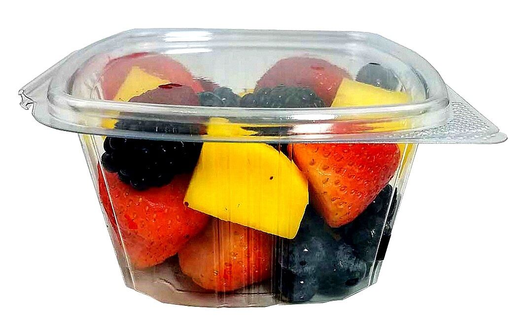 16 oz. Clear Hinged Deli Fruit Container 200/CS